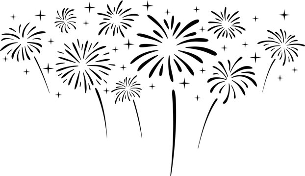 illustration of fireworks vector isolated on Transparent background