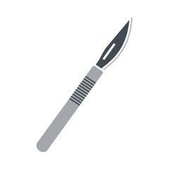 Surgical scalpel medical instrument vector flat illustration icon