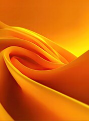 Swirling abstract form in shades of orange and yellow