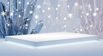 Podium in a winter crystal setting