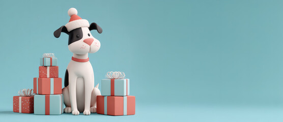 Christmas Dog with Presents