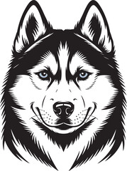 Husky Dog Head Vector Illustration