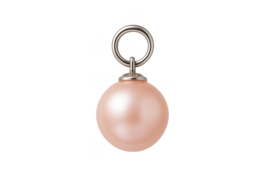 Pink pearl jewelry pendant with silver ring - Powered by Adobe