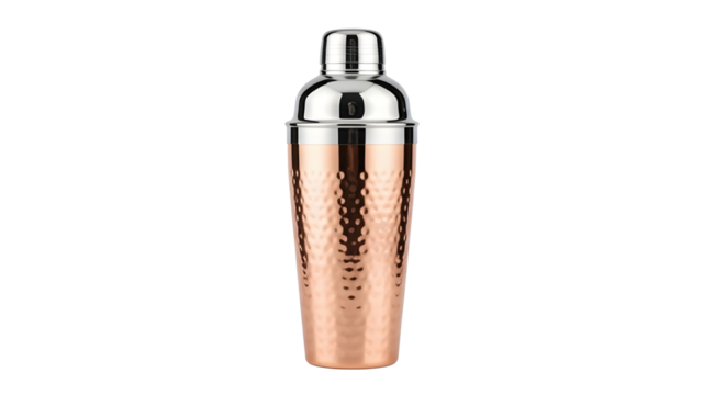 Buy copper cocktail shaker hammered finish barware equipment on transparent background