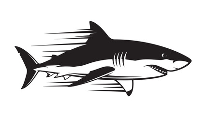 Obraz premium Powerful great white shark swimming aggressively, showcasing nature's raw beauty and untamed ocean life, perfect for wildlife documentaries or conservation campaigns