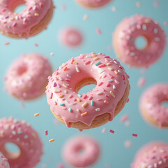 pink donut with sprinkles