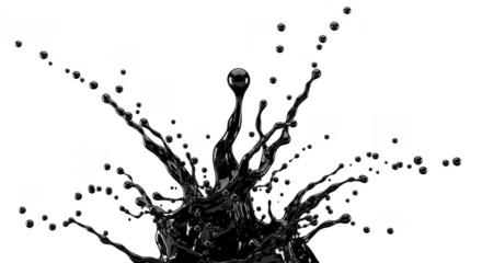 Dynamic water splash frozen in motion isolated on transparent background