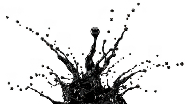 Dynamic water splash frozen in motion isolated on transparent background