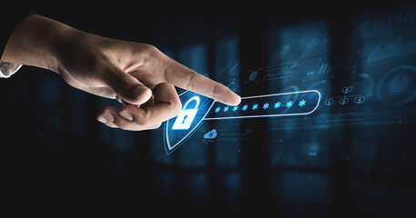 A concept of advanced network security. This system combines password protection with biometric fingerprint authentication and cloud data verification for secure access. Fermion