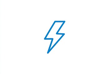 Simple electric blue lightning bolt icon on a clean white background