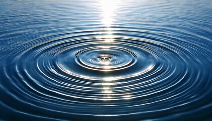 Subtle Concentric Ripples Spreading Across Calm Water Surface Circle Light