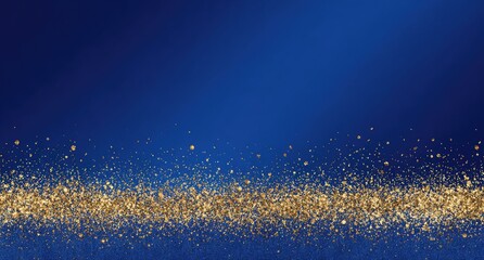 Golden sparkle dusting over deep blue