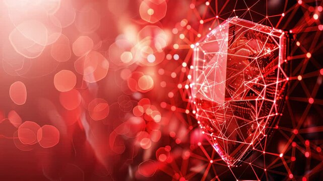 Digital shield  advanced protection and security technology in an abstract tech background