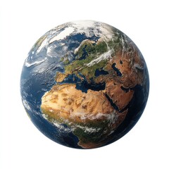 Earth view showing Europe, Africa, & Middle East in space, clouds, & ocean