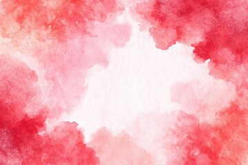 Watercolor painting with cloud-like shapes framing a center white space