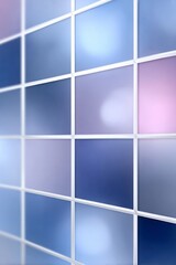 Soft geometric grid with frosted glass panels and blurred pastel light, styled in a clean Meta Mirage visual aesthetic