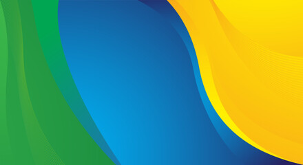 Modern blue yellow and green background wave design