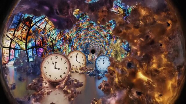 Abstract character eyes illustration with varying colors and textures