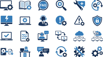 IT, Support, Repair, Troubleshooting, Service, Technical, Data, System, Maintenance, Help, Icon, Vector