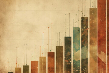Vintage Retro Generative AI Data Visualization With Infographic Graphs Charts And Analytics Design Elements For Creative Information Display