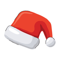 Festive Red Santa Hat for Christmas Celebrations, isolated