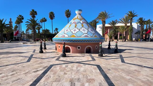 Moroccan  Traditional Biggest Tagine  under Clear Blue Sky , Safi , Morocco
