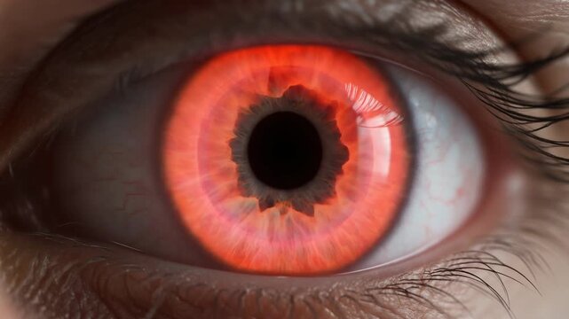 Animated human eye iris constriction and dilation, extreme close-up
