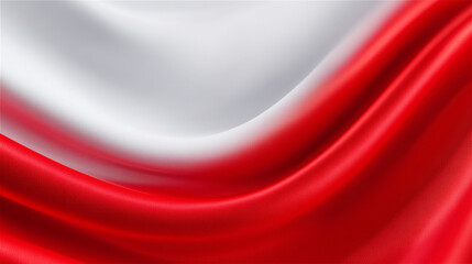 Flowing red and white fabric waving in soft light, symbolizing movement, elegance and national or celebratory themes.