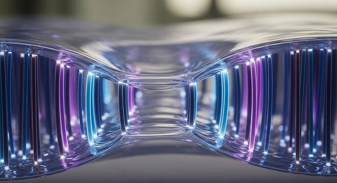 Abstract technology background with tubes of blue and purple light - Powered by Adobe