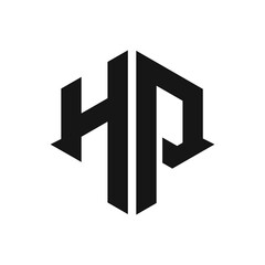 HP letter logo design vector template
