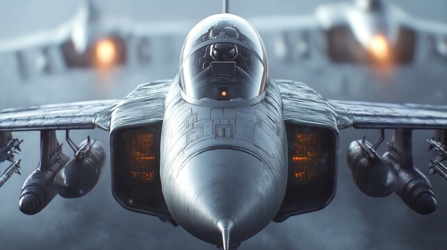 Intense view inside a fighter jet cockpit during a daring mission