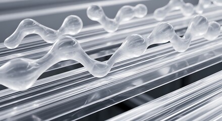 Transparent molecular structure on parallel lines for scientific concept