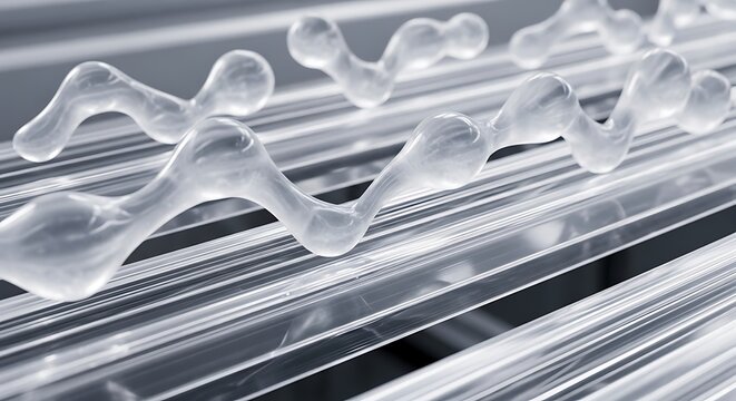 Transparent molecular structure on parallel lines for scientific concept - Powered by Adobe