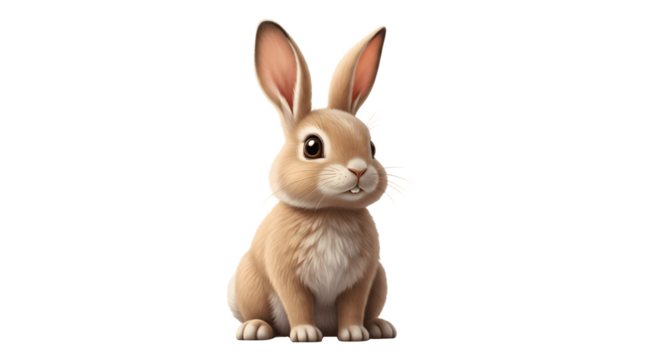 Adorable bunny rabbit sitting upright with long ears and fluffy fur.
