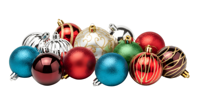 Assorted Christmas Ornaments A Festive Collection of Holiday Decorations.