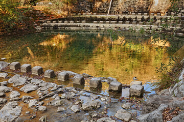 Rijeka, Croatia: One of the small barrages built on the Rjecina river for hydraulic and industrial purposes. Today this location is popular as a Swimming spot dam, a bathing site with a dam or weir