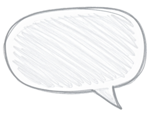 手書き風イラストの吹き出し素材。背景透過。