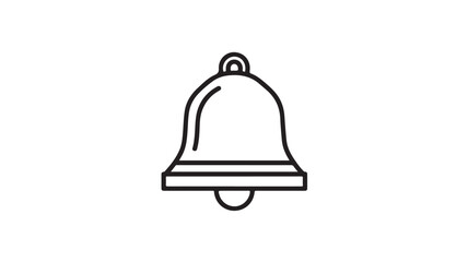 Simple bell icon minimalist line art vector illustration isolated on white background for user interface design