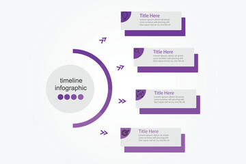 Fototapeta premium Vector infographic label design with circle infographic template design and 4 options or steps. Can be used for process diagram, presentations, workflow layout, banner, flow chart, info graph