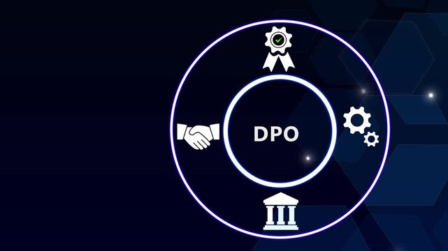 DPO, Data Protection Officer for GDPR compliance, Individual or role responsible for ensuring GDPR compliance within an organization. Business concept background.