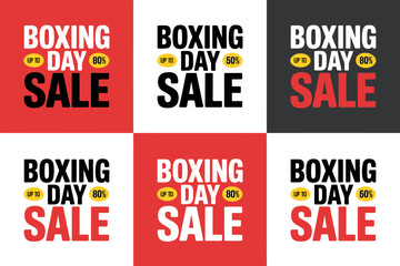 Boxing Day Sale advertisement with discount percentages and sale text.