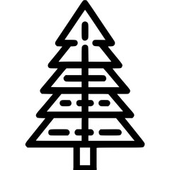Fototapeta premium Simple Christmas Tree Outline Minimal Vector Illustration