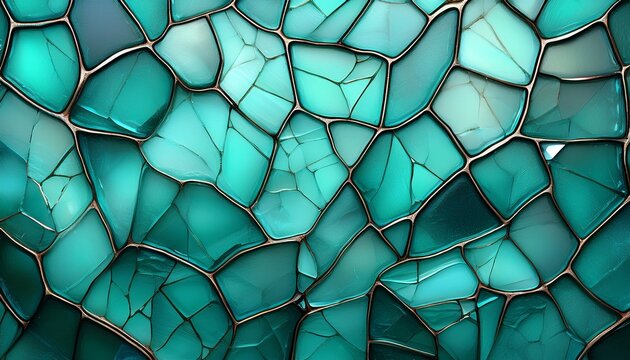 turquoise abstract sea glass texture with cracked pattern