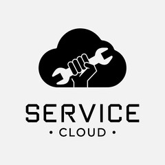Creative combination cloud service logo