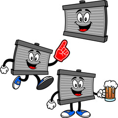 Radiator Mascot Set 05, Hand Drawn illustrations of Radiator Mascots in various poses.