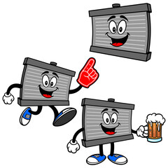 Radiator Mascot Set 05, Hand Drawn illustrations of Radiator Mascots in various poses.