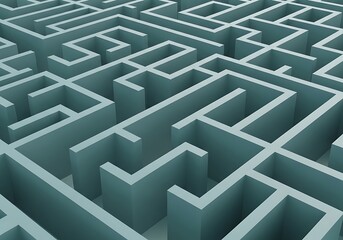 Abstract 3D labyrinth concept, complex riddle or challenge background