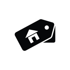Real Estate House Price Tag or Valuation Icon - Vector Art on White Background