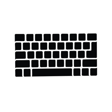 A minimalist black and white vector illustration of a computer keyboard
