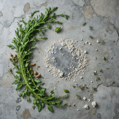 green moss on the stone